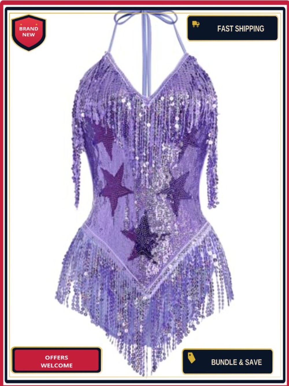 Sequin Tassel Fringe Bodysuit Festival Rave One Piece